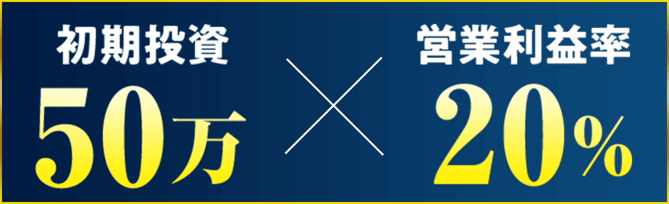 初期投資50万×営業利益率20％