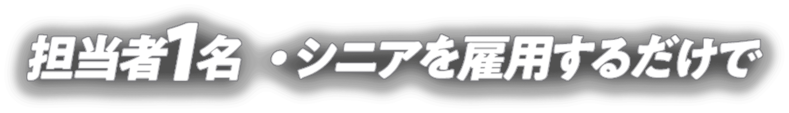 担当者1名・シニアを雇用するだけで