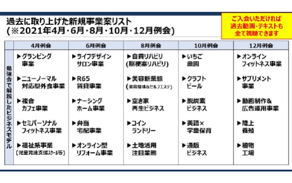 これから有望な“新規事業案”が学べる